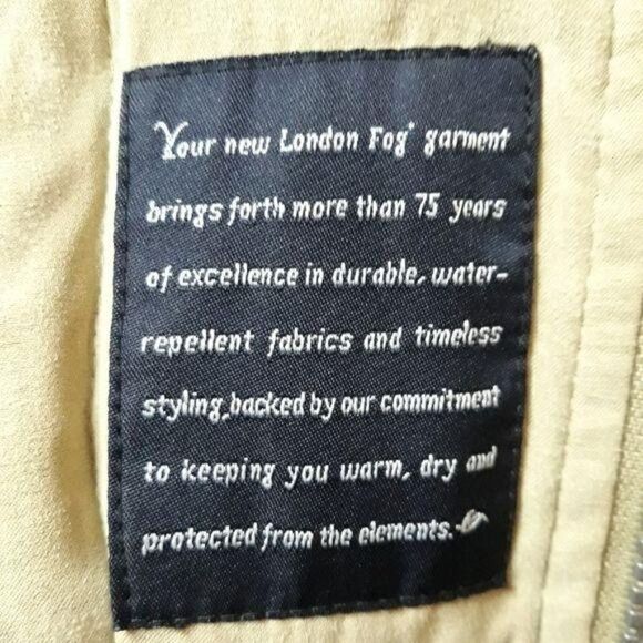 London Fog Coat Insulated Lined Zip Up Mock Neck Drawstring Waist Tan Sz S - Picture 9 of 13
